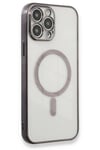 Mey İthalat®  iPhone 13 Pro Max Kılıf Magneticsafe Lazer Silikon - Siyah