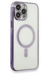 Mey İthalat®  iPhone 13 Pro Max Kılıf Magneticsafe Lazer Silikon - Mor