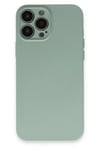 Mey İthalat®  iPhone 13 Pro Max Kılıf Nano içi Kadife Silikon - Su Yeşili