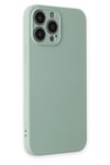 Mey İthalat®  iPhone 13 Pro Max Kılıf Nano içi Kadife Silikon - Su Yeşili