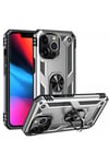 Mey İthalat®  iPhone 13 Pro Max Kılıf Sofya Yüzüklü Silikon Kapak - Gümüş