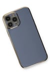 Mey İthalat®  iPhone 13 Pro Max Kılıf Volet Silikon - Mavi