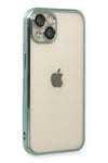 Mey İthalat®  iPhone 14 Kılıf  Lensli Silikon - Yeşil