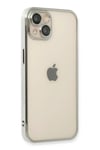 Mey İthalat®  iPhone 14 Kılıf  Lensli Silikon - Gümüş