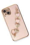 Mey İthalat®  iPhone 14 Kılıf Esila Silikon - Pudra