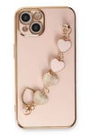 Mey İthalat®  iPhone 14 Kılıf Esila Silikon - Pudra