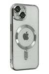 Mey İthalat®  iPhone 14 Kılıf Kross Magneticsafe Kapak - Gümüş