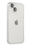 Mey İthalat®  iPhone 14 Kılıf Luko Lens Silikon - Gümüş