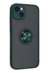 Mey İthalat®  iPhone 14 Kılıf Montreal Yüzüklü Silikon Kapak - Yeşil