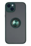Mey İthalat®  iPhone 14 Kılıf Montreal Yüzüklü Silikon Kapak - Yeşil
