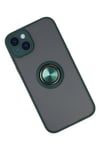 Mey İthalat®  iPhone 14 Kılıf Montreal Yüzüklü Silikon Kapak - Yeşil