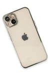 Mey İthalat®  iPhone 14 Plus Kılıf  Lensli Silikon - Gümüş