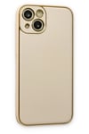 Mey İthalat®  iPhone 14 Plus Kılıf Coco Deri Silikon Kapak - Gold