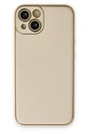 Mey İthalat®  iPhone 14 Plus Kılıf Coco Deri Silikon Kapak - Gold