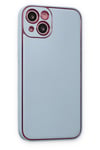 Mey İthalat®  iPhone 14 Plus Kılıf Coco Deri Silikon Kapak - Sky Blue