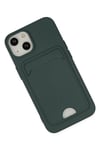 Mey İthalat®  iPhone 14 Plus Kılıf Kelvin Kartvizitli Silikon - Koyu Yeşil