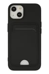 Mey İthalat®  iPhone 14 Plus Kılıf Kelvin Kartvizitli Silikon - Siyah