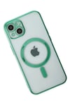 Mey İthalat®  iPhone 14 Plus Kılıf Magneticsafe Lazer Silikon - Haki Yeşil