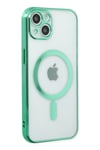 Mey İthalat®  iPhone 14 Plus Kılıf Magneticsafe Lazer Silikon - Haki Yeşil