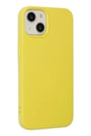 Mey İthalat®  iPhone 14 Plus Kılıf Nano içi Kadife Silikon - Sarı