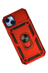 Mey İthalat®  iPhone 14 Plus Kılıf Pars Lens Yüzüklü Silikon - Kırmızı