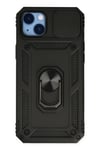 Mey İthalat®  iPhone 14 Plus Kılıf Pars Lens Yüzüklü Silikon - Siyah