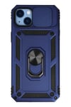 Mey İthalat®  iPhone 14 Plus Kılıf Pars Lens Yüzüklü Silikon - Lacivert