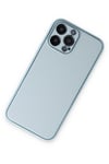 Mey İthalat®  iPhone 14 Pro Kılıf Coco Deri Silikon Kapak - Sky Blue