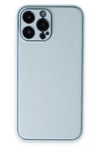 Mey İthalat®  iPhone 14 Pro Kılıf Coco Deri Silikon Kapak - Sky Blue