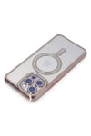 Mey İthalat®  iPhone 14 Pro Kılıf Joke Simli Magneticsafe Kılıf - Pembe