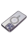 Mey İthalat®  iPhone 14 Pro Kılıf Joke Simli Magneticsafe Kılıf - Derin Mor