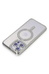 Mey İthalat®  iPhone 14 Pro Kılıf Joke Simli Magneticsafe Kılıf - Gümüş