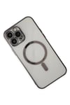 Mey İthalat®  iPhone 14 Pro Kılıf Magneticsafe Lazer Silikon - Siyah