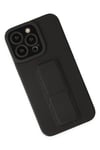 Mey İthalat®  iPhone 14 Pro Kılıf Mega Standlı Silikon - Siyah