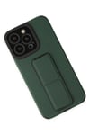 Mey İthalat®  iPhone 14 Pro Kılıf Mega Standlı Silikon - Yeşil