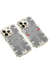 Mey İthalat®  iPhone 14 Pro Kılıf Mekanik Bumper Kapak - Gold