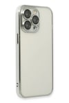 Mey İthalat®  iPhone 14 Pro Max Kılıf  Lensli Silikon - Gümüş