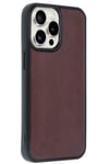 Mey İthalat®  iPhone 14 Pro Max Kılıf Aras Deri Kapak - Bordo