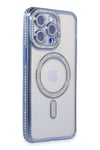 Mey İthalat®  iPhone 14 Pro Max Kılıf Joke Simli Magneticsafe Kılıf - Mavi