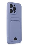 Mey İthalat®  iPhone 14 Pro Max Kılıf Kelvin Kartvizitli Silikon - Lila