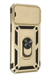 Mey İthalat®  iPhone 14 Pro Max Kılıf Pars Lens Yüzüklü Silikon - Gold