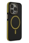 Mey İthalat®  iPhone 14 Pro Max Kılıf Rocky Magsafe Kapak - Siyah-Sarı