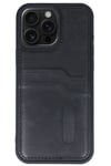 Mey İthalat®  iPhone 14 Pro Max Kılıf Sara Kartvizitli Deri Kılıf - Siyah