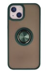 Mey İthalat®  iPhone 15 Kılıf Montreal Yüzüklü Silikon Kapak - Yeşil