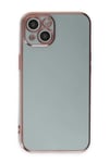 Mey İthalat®  iPhone 15 Kılıf Volet Silikon - Açık Yeşil
