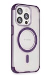 Mey İthalat®  iPhone 15 Pro Hilton Magsafe Kapak - Derin Mor