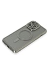 Mey İthalat®  iPhone 15 Pro Kılıf Joke Simli Magneticsafe Kılıf - Gri