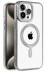Mey İthalat®  iPhone 15 Pro Kılıf Kronos Magsafe Kapak - Titanyum Gri