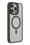 Mey İthalat®  iPhone 15 Pro Kılıf Roblox Lens Magsafe Standlı Kapak - Koyu Yeşil