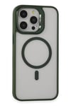 Mey İthalat®  iPhone 15 Pro Kılıf Roblox Lens Magsafe Standlı Kapak - Koyu Yeşil